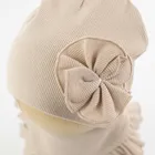 Komplet dziewczęcy, Czapka, Apaszka, beżowy, Nicol
