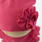 Komplet dziewczęcy, Czapka, Apaszka, bordowy, Nicol