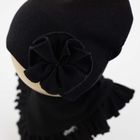 Komplet dziewczęcy, Czapka, Apaszka, czarny, Nicol