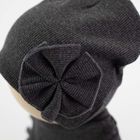 Komplet dziewczęcy, Czapka, Apaszka, grafitowy, Nicol