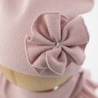 Komplet dziewczęcy, Czapka, Apaszka, jasnoróżowy, Nicol