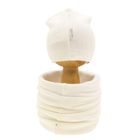 Komplet dziewczęcy, Czapka, Komin, ecru, Nicol