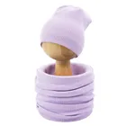 Komplet dziewczęcy, Czapka, Komin, fioletowy, Nicol