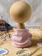 Komplet dziewczęcy, Czapka, Komin, różowo-biały, Iltom