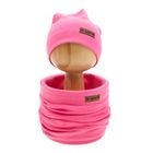 Komplet dziewczęcy, Czapka, Komin, różowy, Nicol