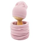 Komplet dziewczęcy, Czapka, Komin, różowy, Nicol