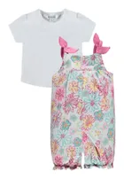 Komplet dziewczęcy, T-shirt, Rampers, biały, Kanz