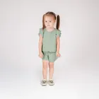 Komplet dziewczęcy, T-shirt, Szorty, zielony, Nicol