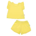 Komplet dziewczęcy, T-shirt, Szorty, żółty, Nicol