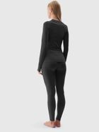 Komplet termoaktywny damski, Bluzka z długim rękawem, Legginsy, czarny, 4F