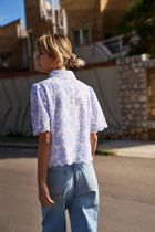 Koszula damska, biało-niebieska, Moodo