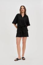 Koszula damska, czarna, Moodo