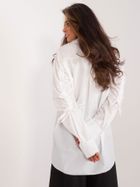 Koszula damska z długim rękawem, biała, Lakerta