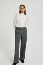 Koszula damska z długim rękawem, biała, Moodo