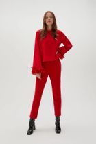 Koszula damska z długim rękawem, czerwona, Moodo