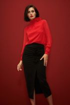 Koszula damska z długim rękawem, czerwona, Moodo