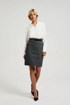 Koszula damska z długim rękawem, ecru, Moodo