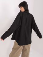 Koszula damska z długim rękawem, oversize, czarna, Lakerta