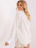 Koszula damska z długim rękawem, oversize, ecru, Lakerta