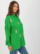 Koszula damska z długim rękawem, zielona, Factory Price