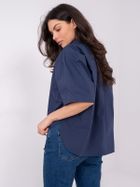 Koszula damska z krótkim rękawem, oversize, granatowa, Sublevel