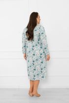 Koszula nocna damska z długim rękawem, niebieska, Italian Fashion