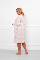 Koszula nocna damska z długim rękawem, różowa, Italian Fashion