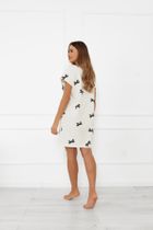 Koszula nocna damska z krótkim rękawem, biała, Italian Fashion