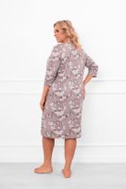 Koszula nocna damska z rękawem 3/4, różowa, Italian Fashion