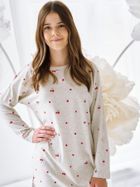 Koszula nocna dziewczęca z długim rękawem, szara, Astrid, Taro