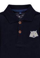 Koszulka polo chłopięca z długim rękawem, granatowa, Tom Tailor