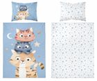Kotki, 2-częściowy komplet pościeli dziecięcej, niebieski, 100-135 cm