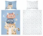 Kotki, 2-częściowy komplet pościeli dziecięcej, niebieski, 90-120 cm