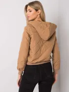 Kurtka damska z kapturem, beżowa, Ex Moda