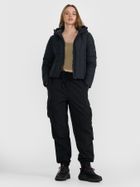 Kurtka damska z kapturem, ocieplana, czarna, 4F