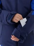 Kurtka narciarska chłopięca z kapturem, ocieplana, niebieska, 4F