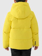 Kurtka narciarska chłopięca z kapturem, ocieplana, żółta, 4F