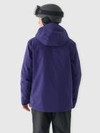 Kurtka narciarska męska z kapturem, ocieplana, granatowa, 4F