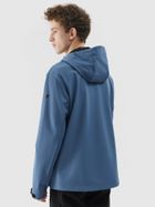 Kurtka softshell męska z kapturem, niebieska, 4F