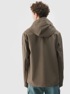 Kurtka softshell męska z kapturem, zielona, 4F