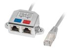 Lanberg, adapter, AD-0026-S, RJ45 M - 2 x RJ45 F, szary
