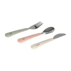 Lassig, Happy Fruits Cherry, zestaw sztućców, stal nierdzewna z silikonową rączką, 3 szt.
