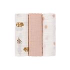 Lassig, Little Mateys, pieluszka muślinowa, otulacz z biobawełny, spicy orange, 85-85 cm, 3 szt.