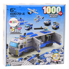 Lean Toys, ciężarówka policyjna, klocki 6w1, 1000 elementów