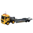 Lean Toys, ciężarówka z lawetą i koparką, obrotowa 360°, żółta, 1:16