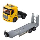 Lean Toys, ciężarówka z lawetą i koparką, ruchoma, pojazd interaktywny, Żółta