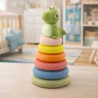 Lean Toys, dinozaur, piramidka, miękkie klocki, 13 elemenetów