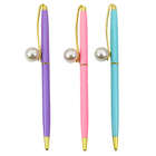 Lean Toys, długopis metalowy z perłą, automatyczny, niebieski, 1.0 mm, 1 szt.