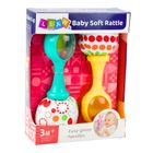 Lean Toys, grzechotka z miękką piłeczką, żółta i zielona 2 szt.