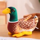 Lean Toys, Kaczka, maskotka, brązowo-zielona, 28 cm